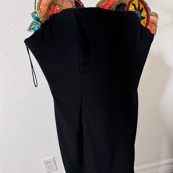 Bob Mackie Strapless Black Dress with Vibrant Accents - Picture 2 of 6
